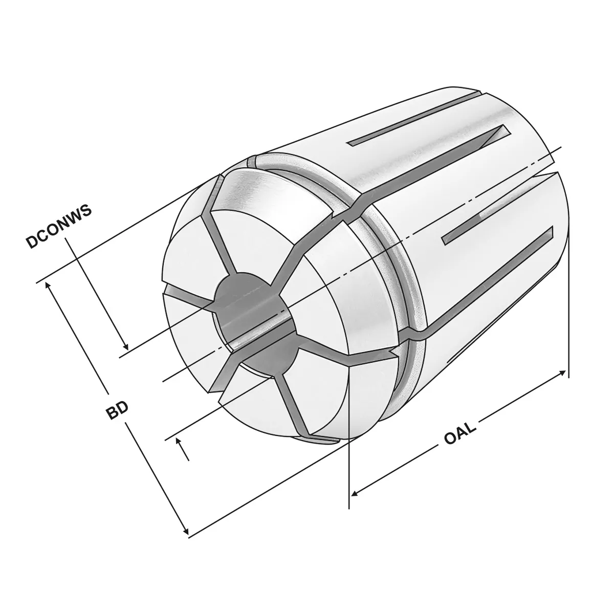 ER-Präzisionsspannzange für Hochdruckkühlung ER20 | 428EHP | < 3 µm | Ø 6,0