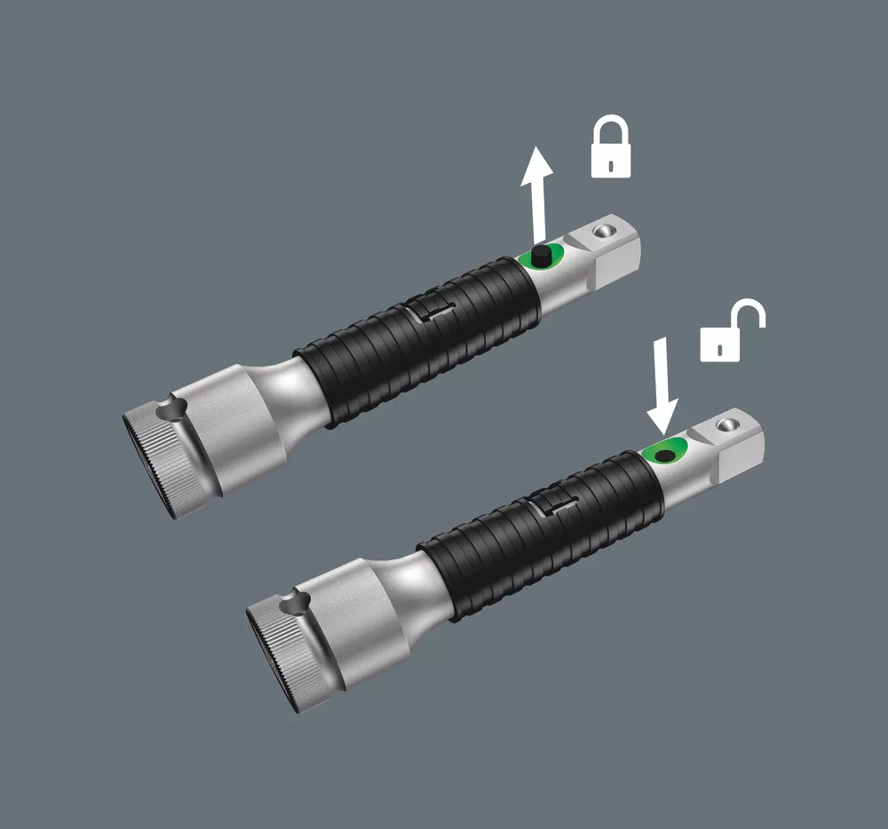8796 SA Zyklop-Verlängerung "flexible-lock" mit Schnelldrehhülse, kurz, 1/4"