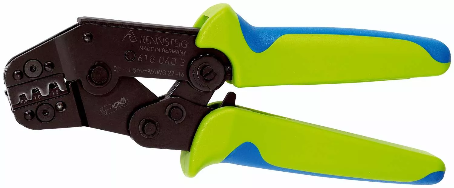 Crimpzange PEW 8 für unisolierte Flachsteckverbinder 0,25 - 1,5 mm², mit Kontaktaufnahme