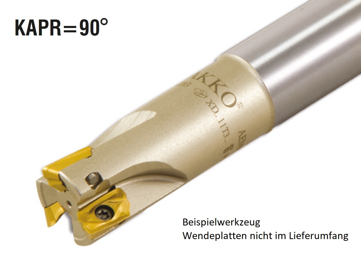 AKKO-Wendeplatten-Schaftfräser ø 16 mm, 90°, kompatibel mit Ceratizit XD.T 11T3.. Schaft-ø 16, ohne Innenkühlung, Z=2