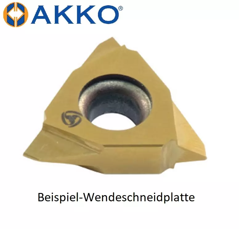 AKKO-Poly-V-Einstechplatte, TP = 2.34 mm, Eckenradius = 0.36 mm, Hartmetallsorte VK20F01, rechts 