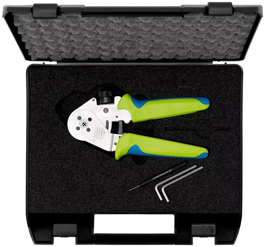 Vierdornzange MicroCrimp 0,03 - 0,5 mm² / AWG 32 - 20, im Kunststoffkoffer mit 12-fach Kontaktaufnahme