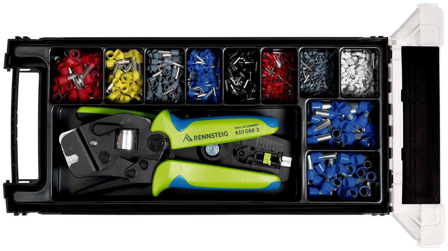 Sortimentskasten für isolierte Aderendhülsen 0,5 - 16 mm² mit 707 040 + 610 088 3