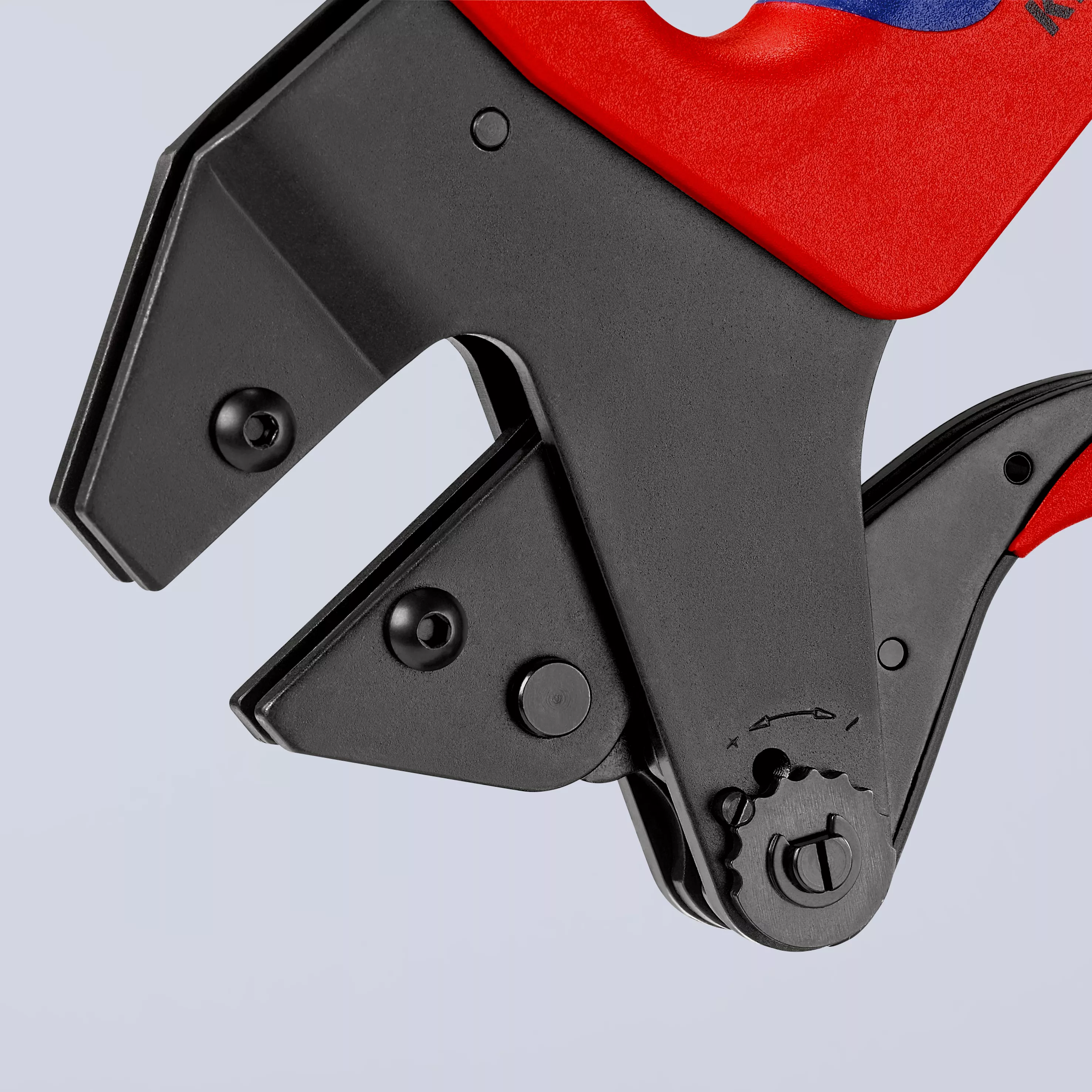 KNIPEX 97 43 200 Crimp-Systemzange für auswechselbare Crimpeinsätze mit Mehrkomponenten-Hüllen brüniert 200 mm