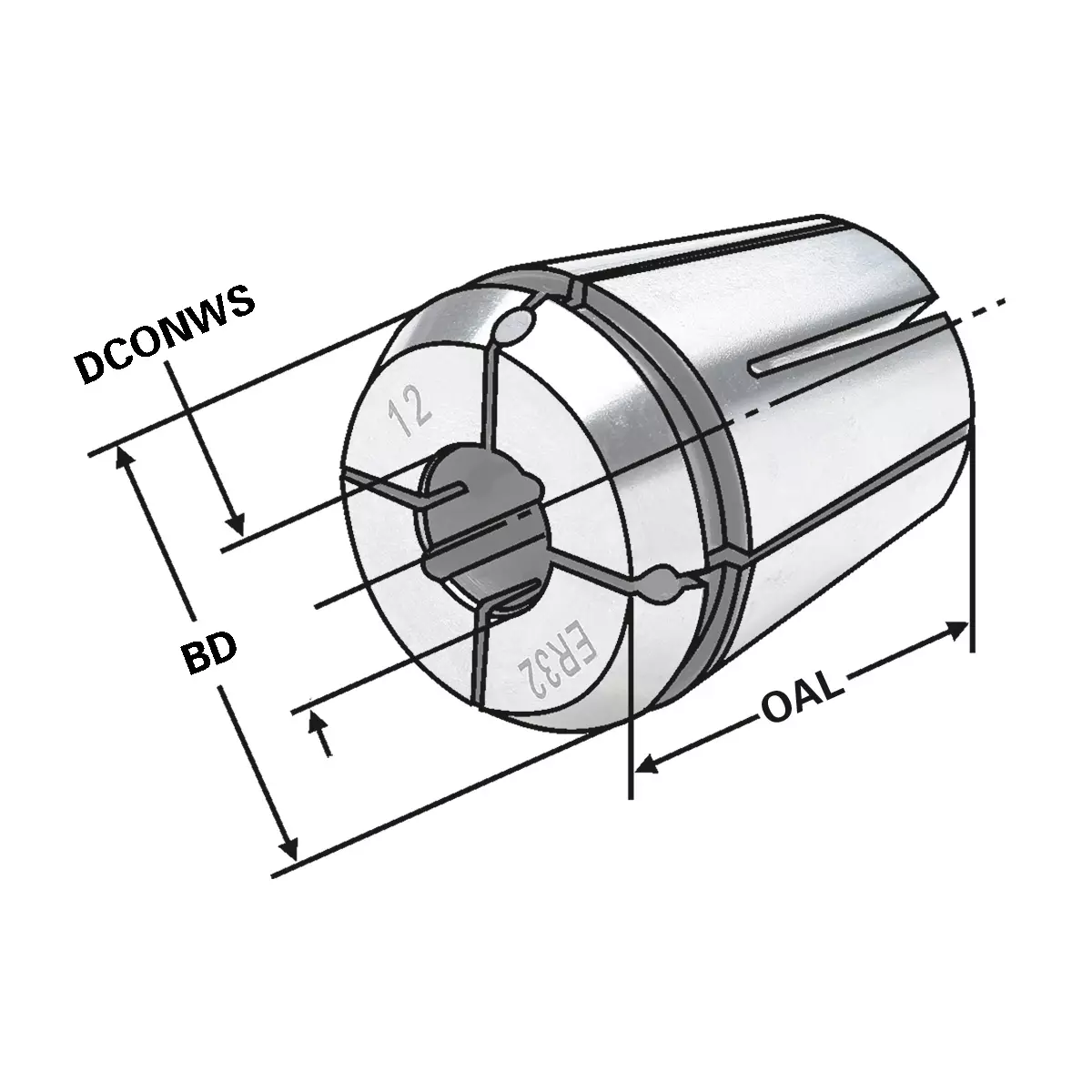 Spannzangen mit Kühlkanälen entlang der Bohrung ISO 15488 B (DIN 6499 B) | ER System