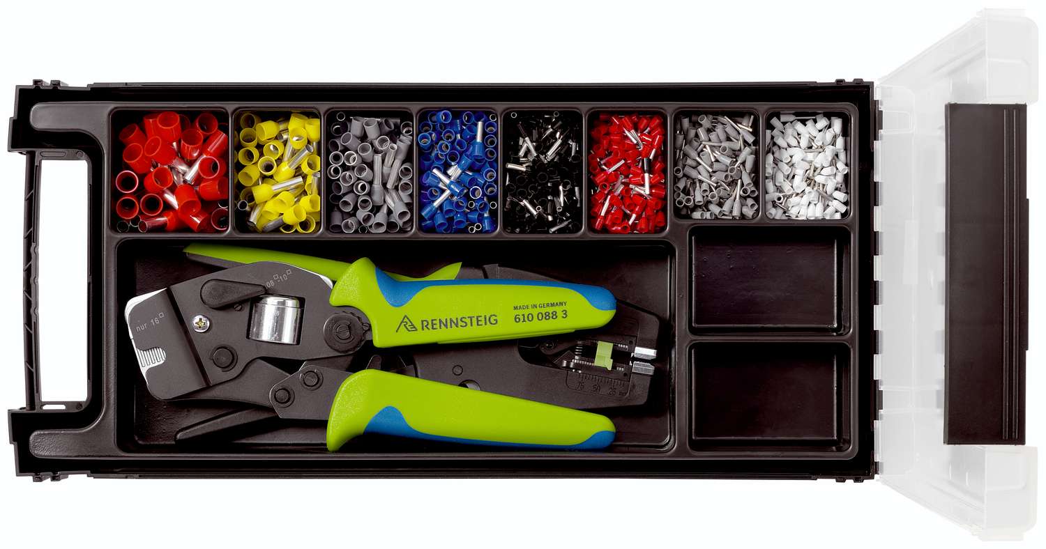 Sortimentskasten für isolierte Aderendhülsen 0,5 - 10 mm² mit 707 020 + 610 088 3