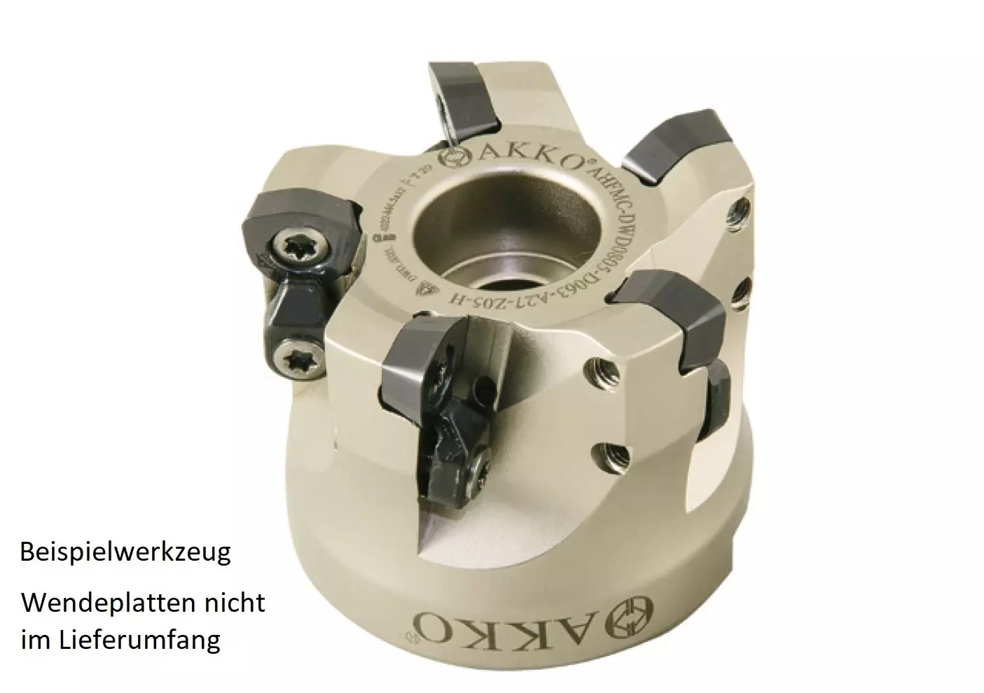AKKO-Hochvorschub-Messerkopf für Wendeplatten, ø 160 mm, kompatibel mit Dijet WD.W 10X6.. Schaft-Ausführung ø 40 (Typ C), ohne Innenkühlung, Z=7
