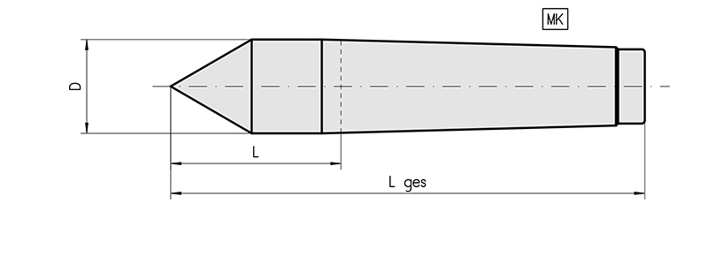 Feststehende Präzisions-Zentrierspitze Typ 535- Serie 500