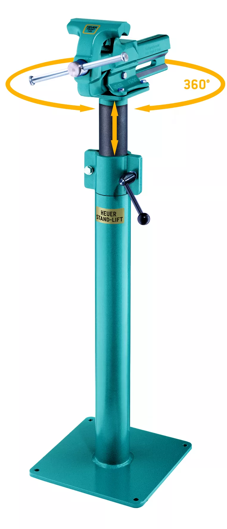 HEUER Stand-Lift zum Parallelschraubstock in Größe 120, ergonomisch einstellbar für optimale Arbeitsposition
