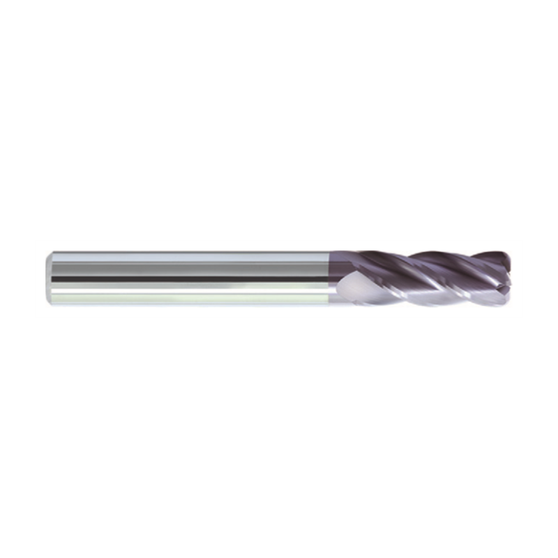 VHM-Fäser GM-4R-D10.0R2.0 KMG303 mit einem Durchmesser von 10 mm, 4 Schneiden und 2 mm Radius, beschichtet