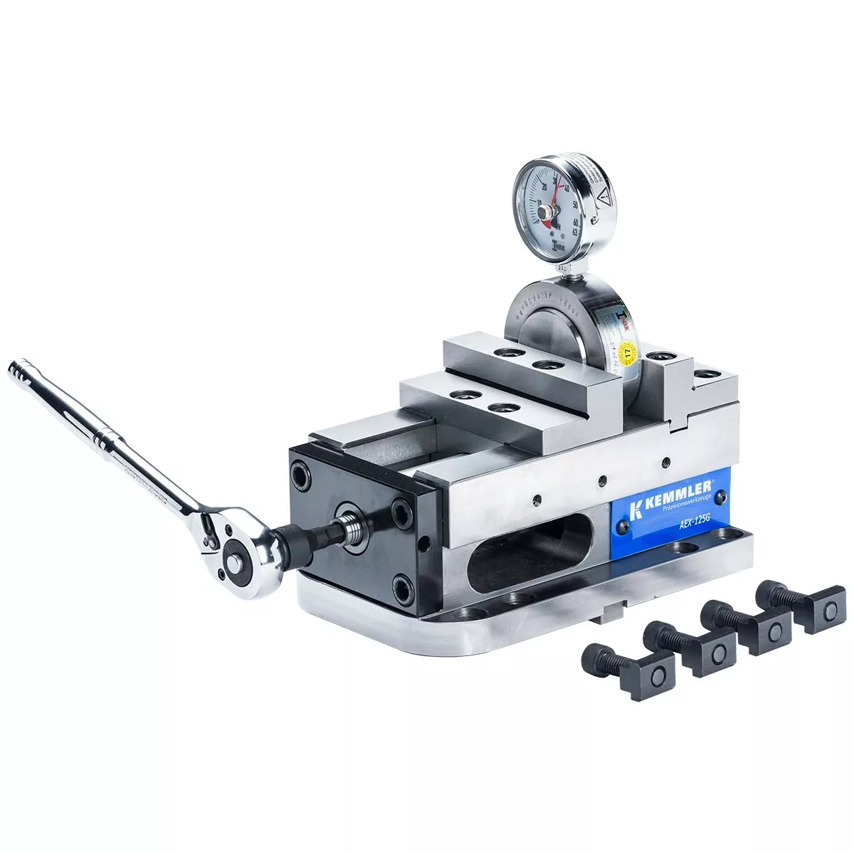 5-Achs Präzisionsschraubstock AEX 125G mechanisch mit Spannkraftverstärker