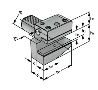Radial-Werkzeughalter Form B2 links, kurz