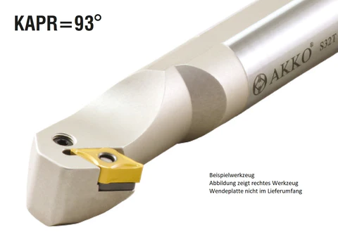 S50V PDXNR 15 Akko Drehhalter mit Schaft-ø 50 mm und 93° Anstellwinkel, Gesamtlänge 400 mm