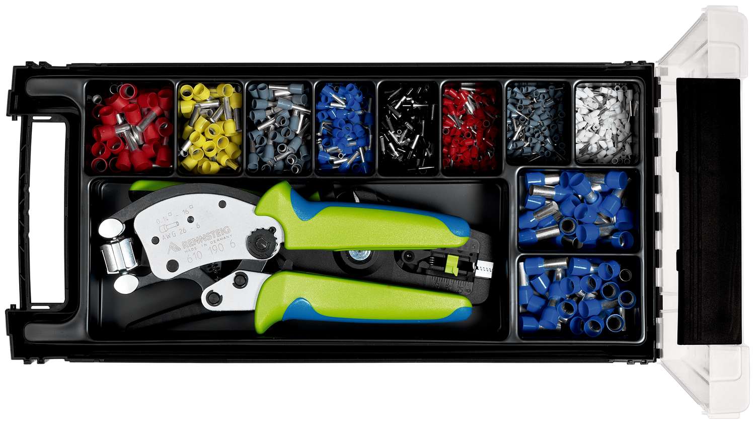 Sortimentskasten für isolierte Aderendhülsen 0,5 - 16 mm² mit 707 040 + 610 190 6