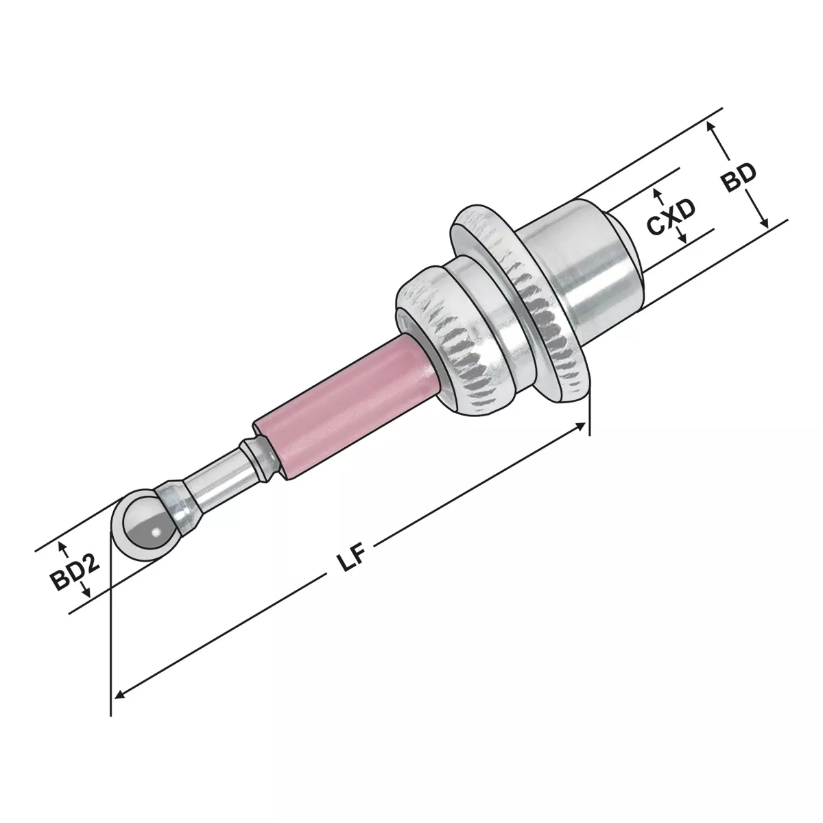 Ersatztaster mit Sollbruchstelle Kugel-Ø 8mm - 69 für Kantentaster mechanisch 3D - "702.7.20"