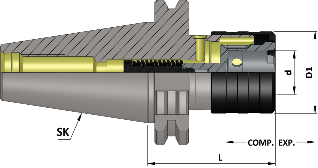 SK 40 (DIN ISO 7388-1) Gewindeschneid-Schnellwechselfutter