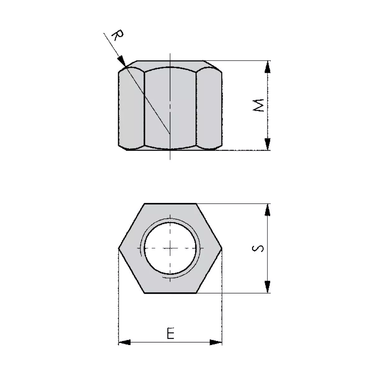Sechskantmuttern DIN 6330B M8