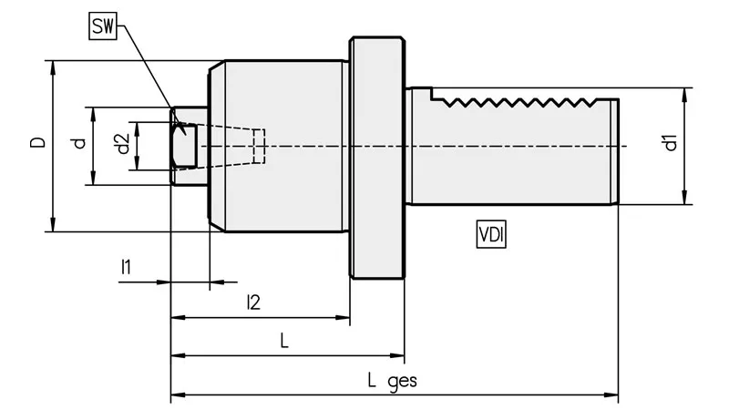 Gefederte Mitlaufende Präzisions-Drehbankspitze TYP 701 VDI 40 - Serie 701