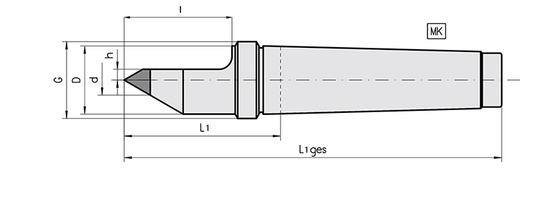 Feststehende Präzisions-Zentrierspitze Typ 514- Serie 500