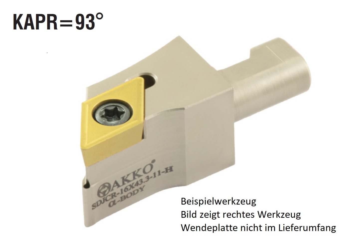 AKKO-Wechselkopf Größe 12 für modulares Langdrehautomaten-Werkzeug SEC-tools
rechts, für ISO-WSP DC.T 11T302, ohne Innenkühlung