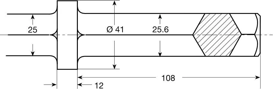 Spitzmeißel für Drucklufthämmer 25 x 108 mm, 400 mm