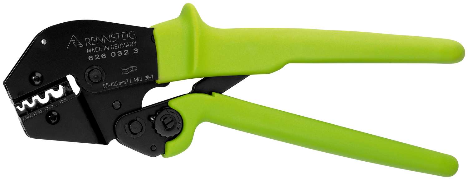 Crimpzange PEW 16 für unisolierte Verbinder und Stoßverbinder 0,5 - 10,0 mm²