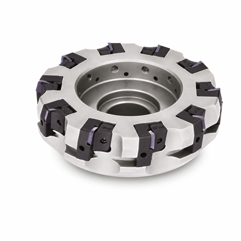 Planfräser ZCC Cutting Tools Ø 200 mm mit 12 Schneiden und 60° Schneidenwinkel, SP12, Kr=75°