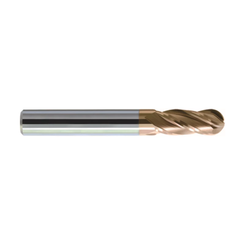 Kugelfräser HM-4B-R2.5 KMG555 mit 4 Schneiden und Ha-Schaft, beschichtet, Durchmesser 2.5mm