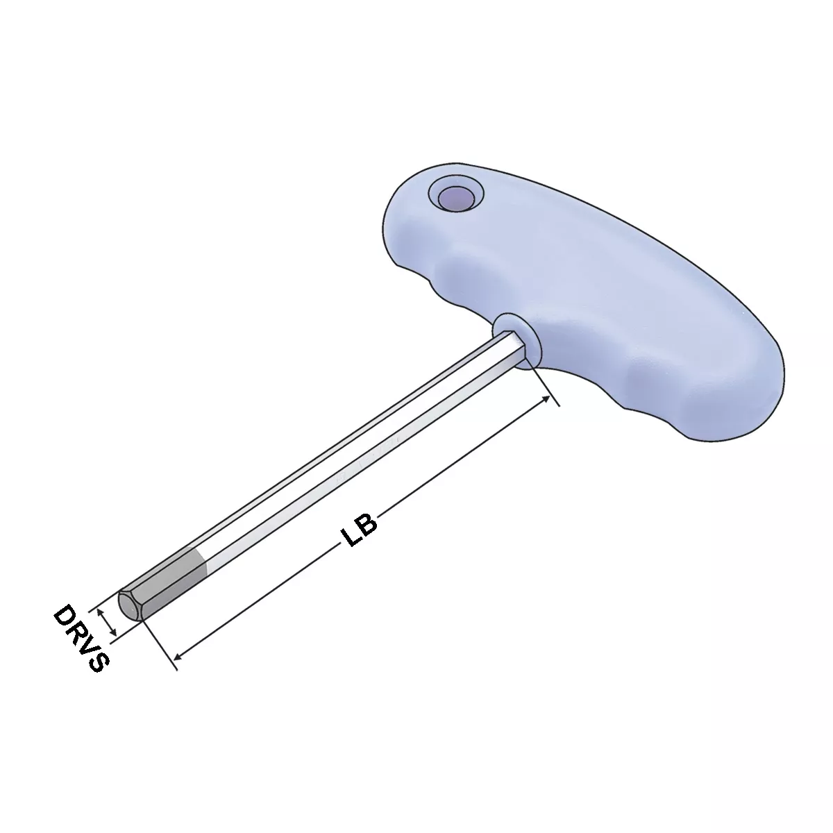 Sechskant-Schraubendreher mit Quergriff (T-Griff) 5 mm | LB=100mm