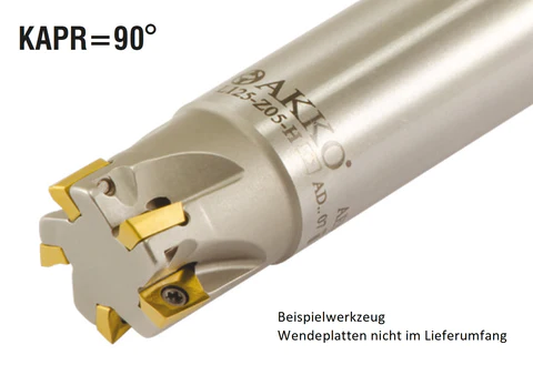 AKKO-Wendeplatten-Schaftfräser ø 28 mm, 90°, kompatibel mit Pramet ADMX 11T30..
Schaft-ø 25, mit Innenkühlung, Z=4