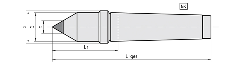 Feststehende Präzisions-Zentrierspitze Typ 566 - Serie 