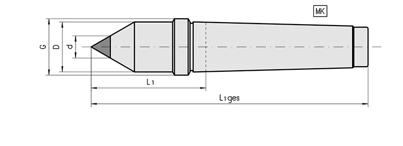 Feststehende Präzisions-Zentrierspitze Typ 516- Serie 500