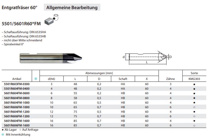 ZCC-CT VHM-Entgratfräser 60° D3.0mm Z3