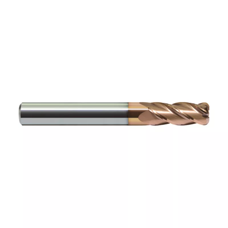 VHM-Fräser Ø 10.0 mm mit 4 Schneiden und Radius 2.0 mm, Schaft HA, beschichtet