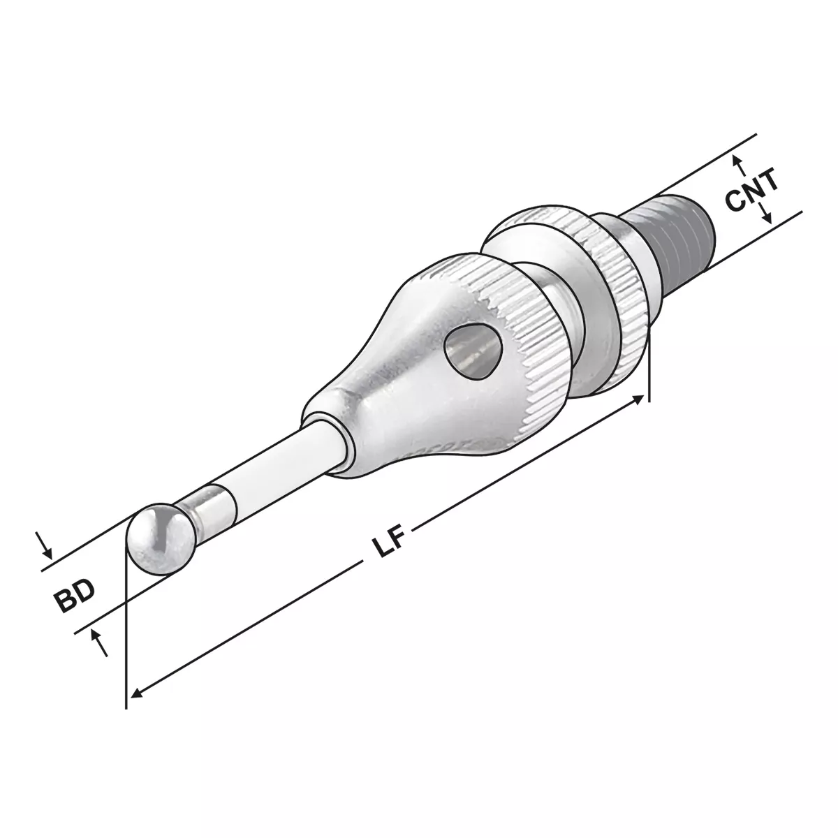 Tasteinsatz Keramik Ø3 für Kantentaster mechanisch 3D - "702.8.12"