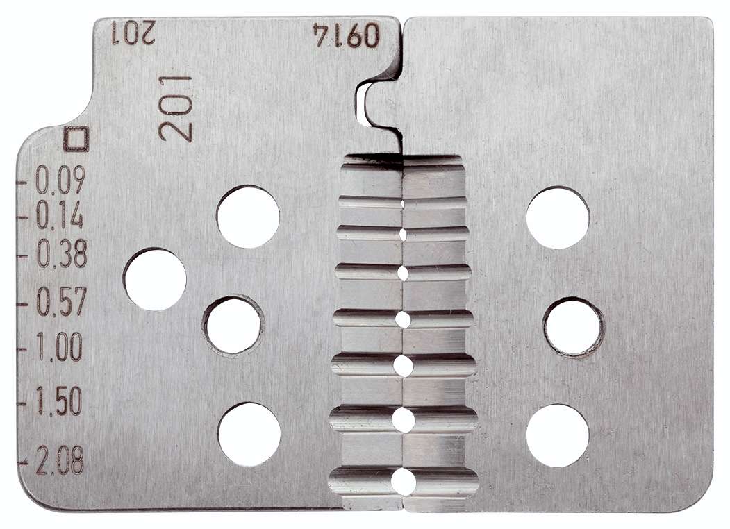 Abisolierzange für PTFE-isoliertes Kabel mit Kabelführung 0,09 mm² / 0,14 mm² / 0,38 mm² / 0,57 mm² / 1,0 mm² / 1,5 mm² / 2,08 mm²