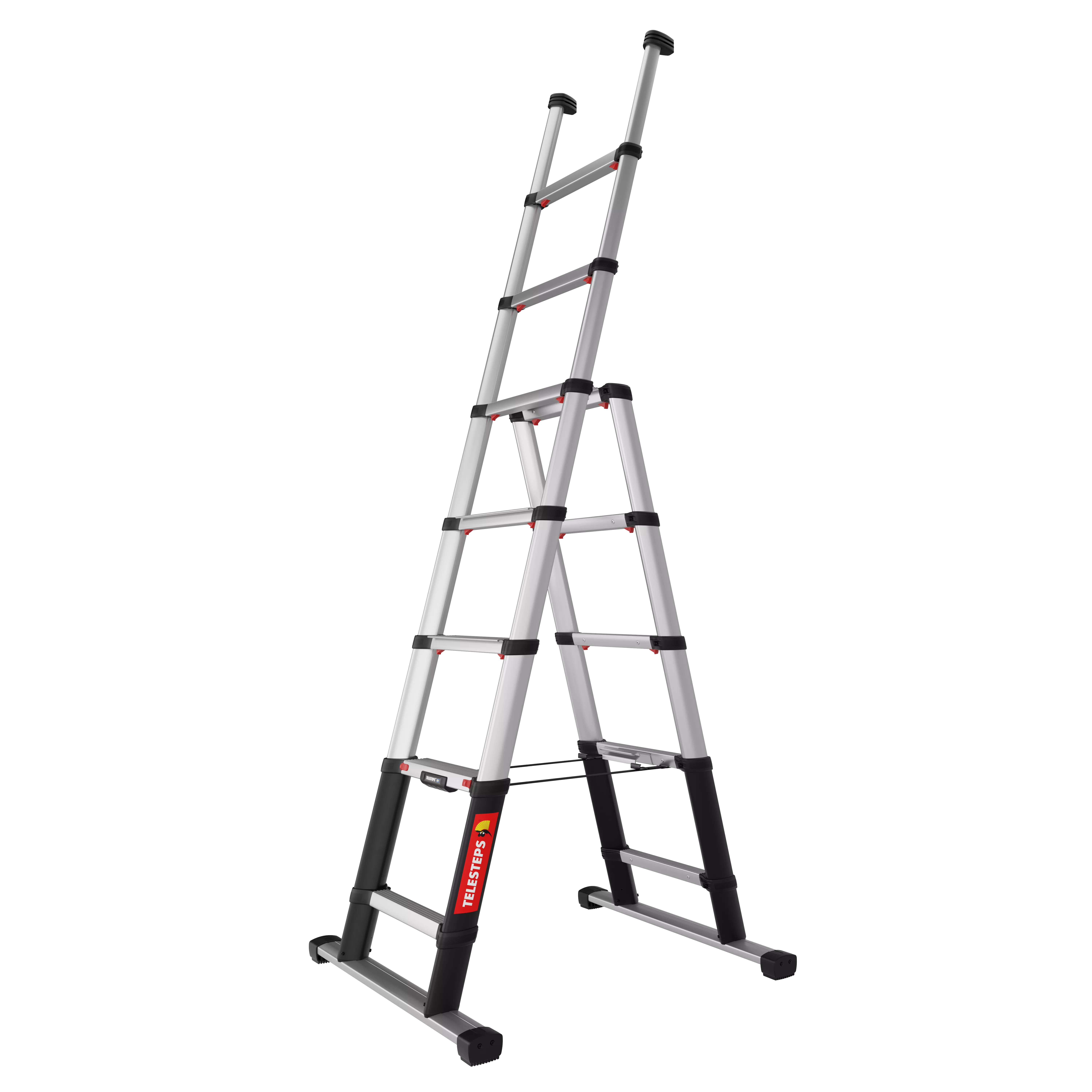 Teleskop-Kombileiter Telesteps Combi Line 2,3 m auf Treppe, ideale Höhe für Heimwerker