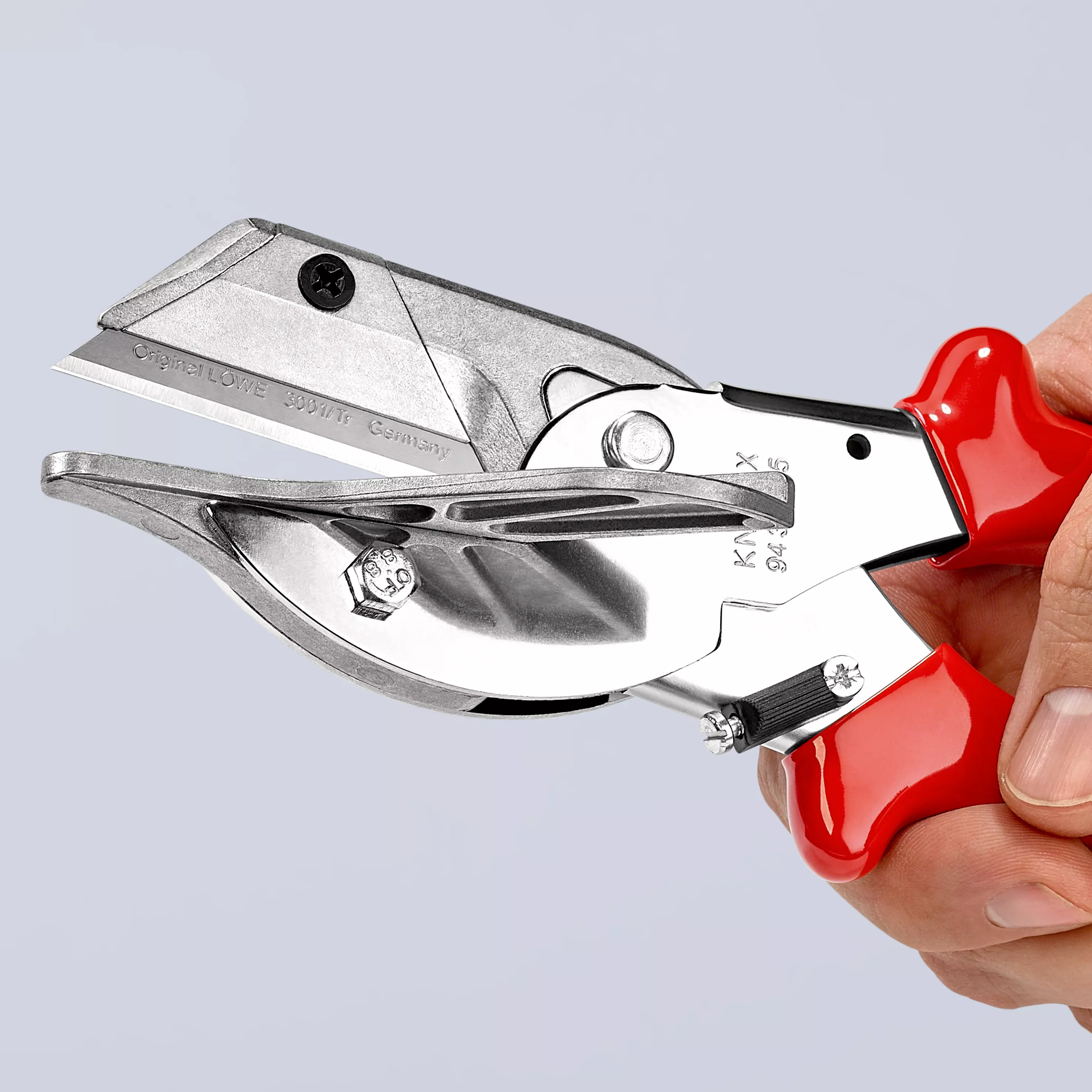 KNIPEX 94 35 215 Gehrungsschere für Kunststoff- und Gummiprofile mit Kunststoff-Hüllen verchromt 215 mm