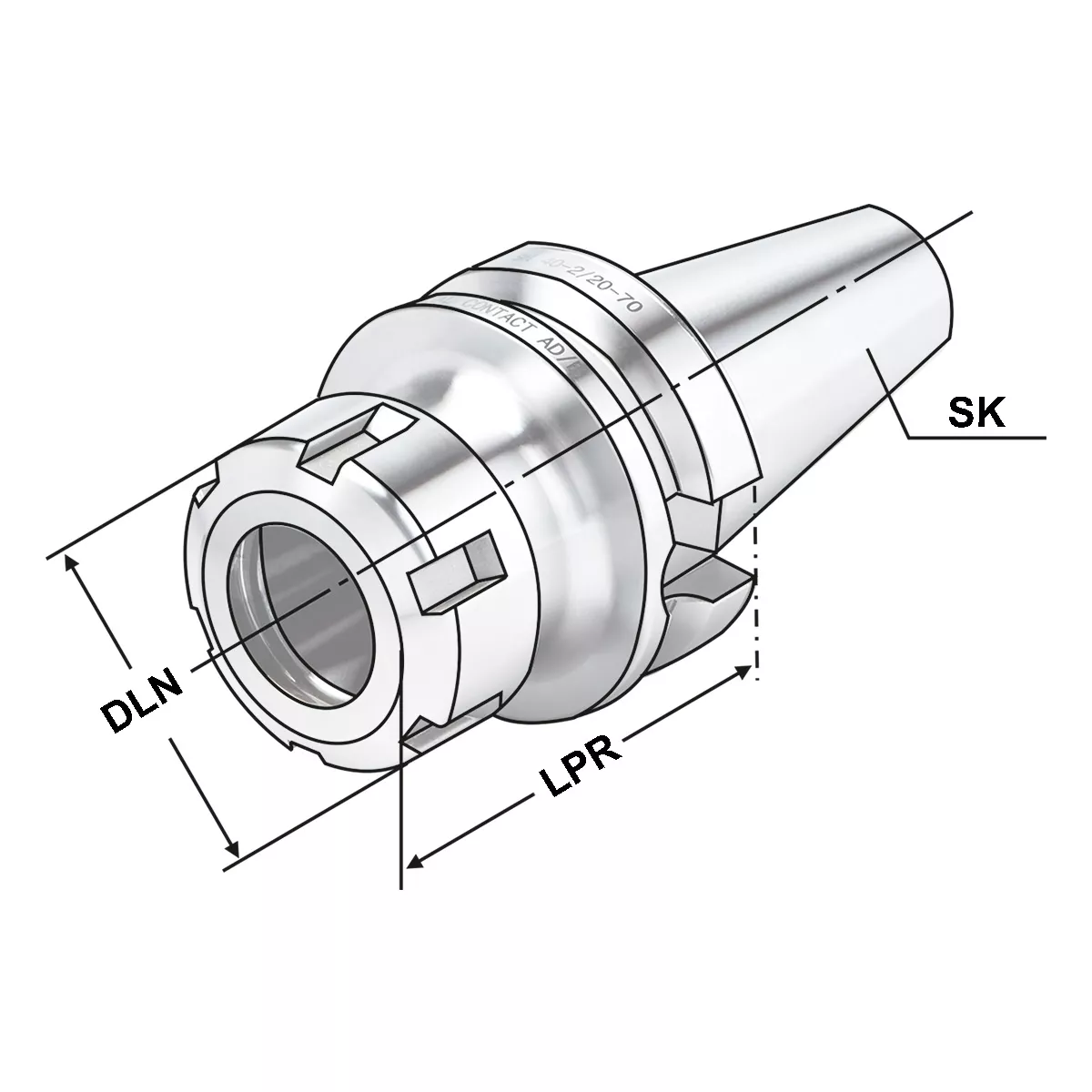 ER-Spannzangenfutter BT 40 - 2/20 - 70 | ER 32