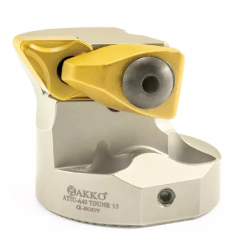 AKKO-Wechselkopf für schwingungsgedämpfte Bohrstange, ø = 32 mm, für Wendeplatte DNM. 1104.., mit Innenkühlung, für eine hohe Oberflächenqualität bei großer Auskraglänge, linke Ausführung 