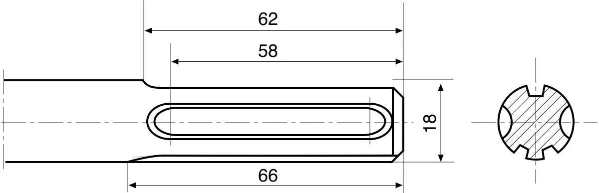 Fliesenmeißel für Elektrohämmer SDS max, 20° abgewinkelt, 50 x 300 mm