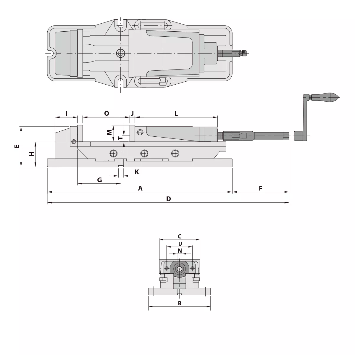 Präzisionsschraubstock MP-50A mechanisch mit Spannkraftverstärker