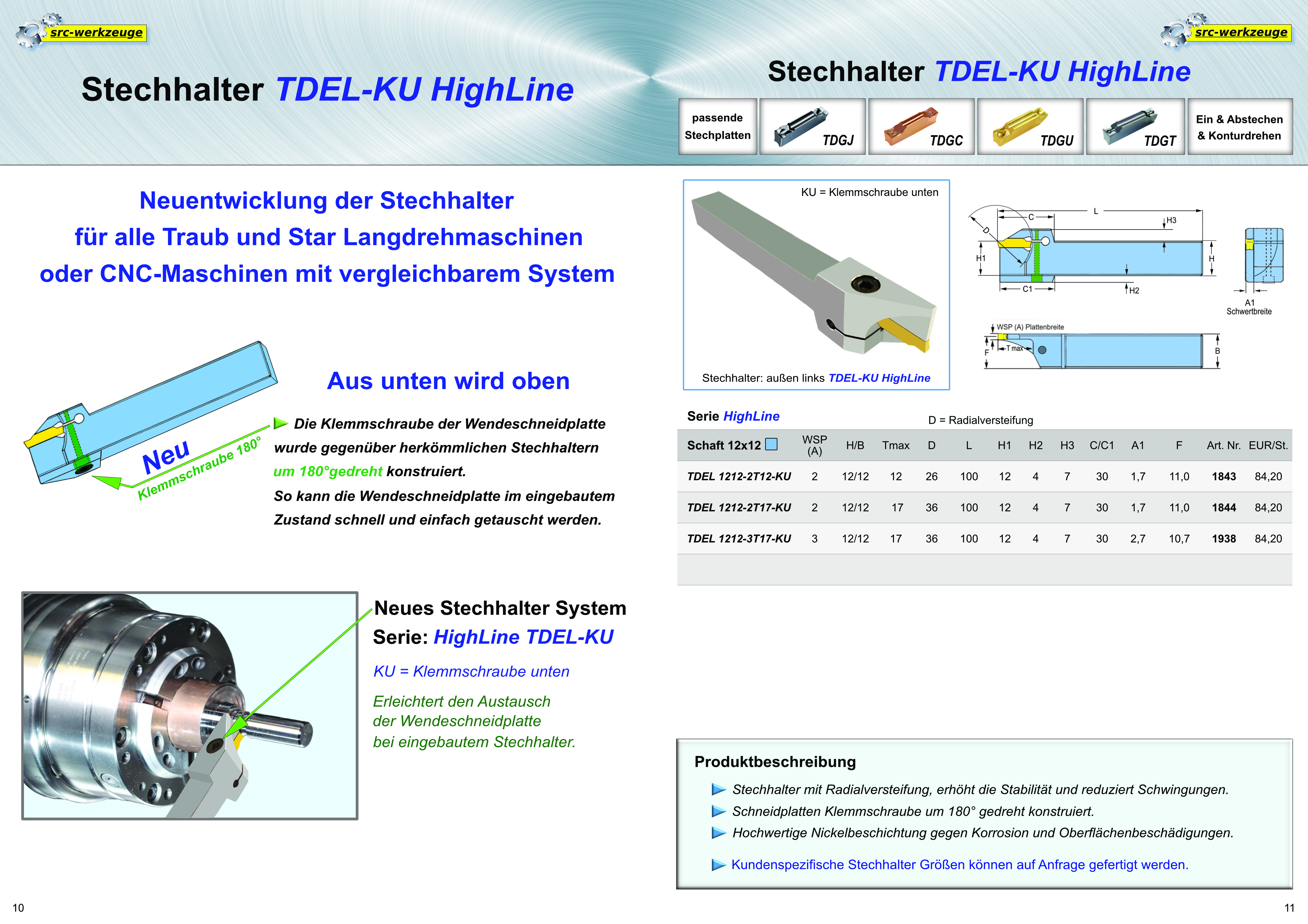 SRC HighLine Abstechhalter TDER/L Langdreher