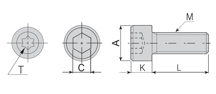 AKKO-Innensechskant-Schraube für Messerkopf mit Aufnahmebohrung 16 