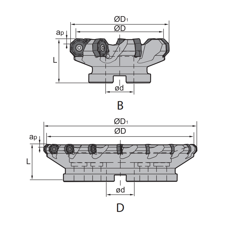 Planfräser FMA12 Kr: 45°