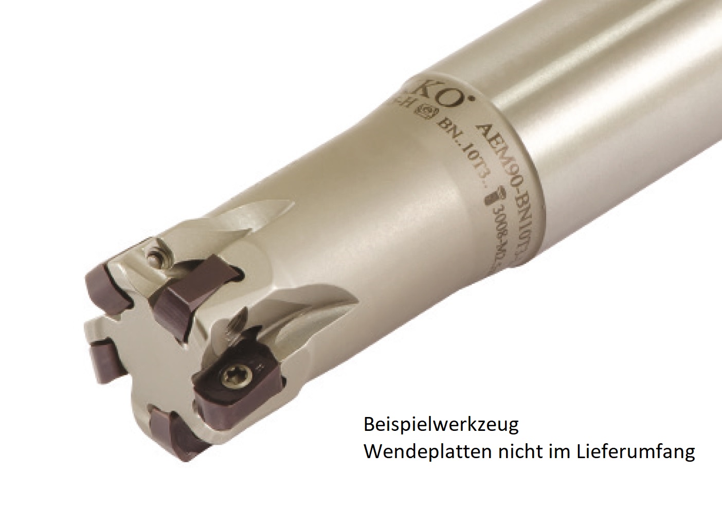 AKKO-Hochvorschub-Schaftfräser ø 25 mm für Wendeplatten, kompatibel mit Pramet BNGX 10T3....
Schaft-ø 25, mit Innenkühlung, Z=4