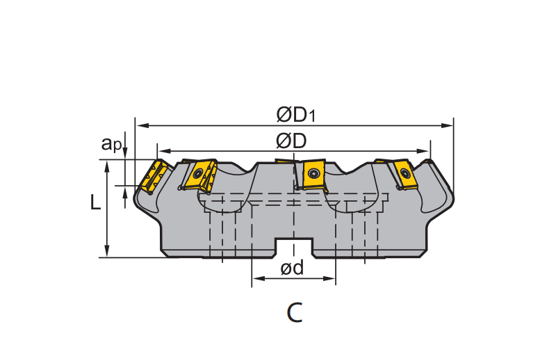 Planfräser FMD03 Kr: 60°  