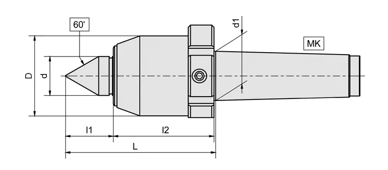 Mitlaufende Präzisions-Drehbankspitze Typ 835 - Serie 805