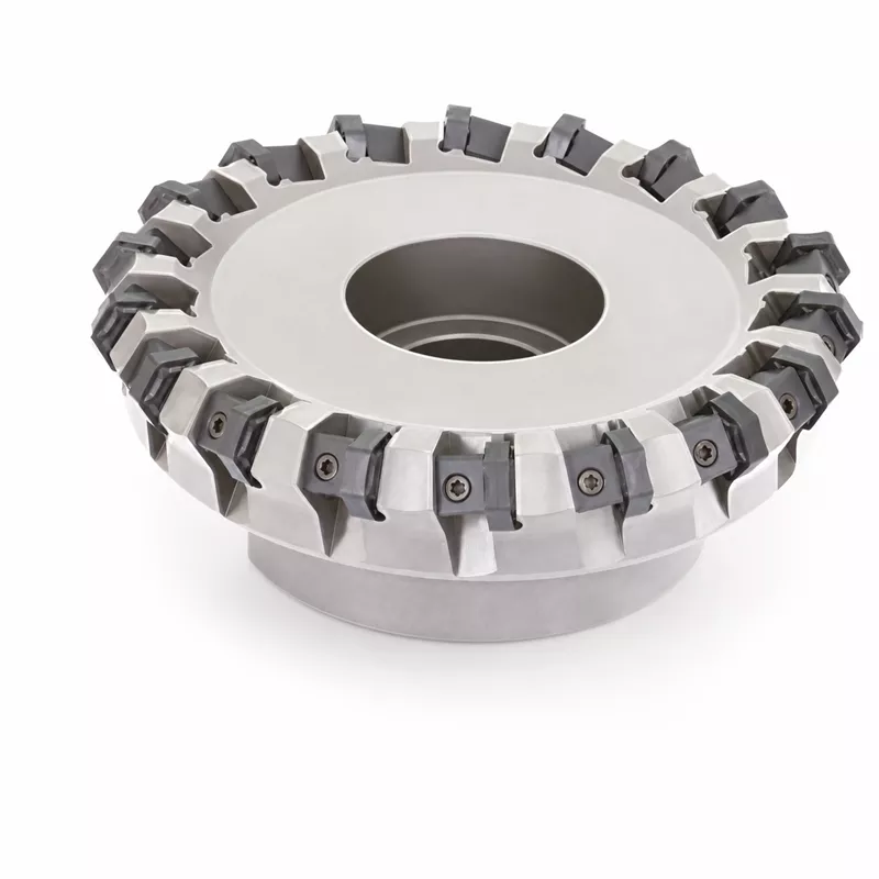 Planfräser Ø 100 mm mit 10 Schneiden, Breite 32 mm, HN09, Krümmung 67°