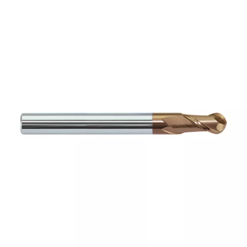 ZCC Kugelfräser HM-2BL-R2.0 KMG555 mit Durchmesser 2.0 mm und 2 Schneiden, beschichtet